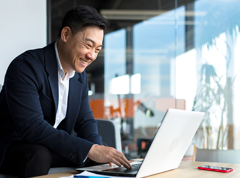 Businessman on computer